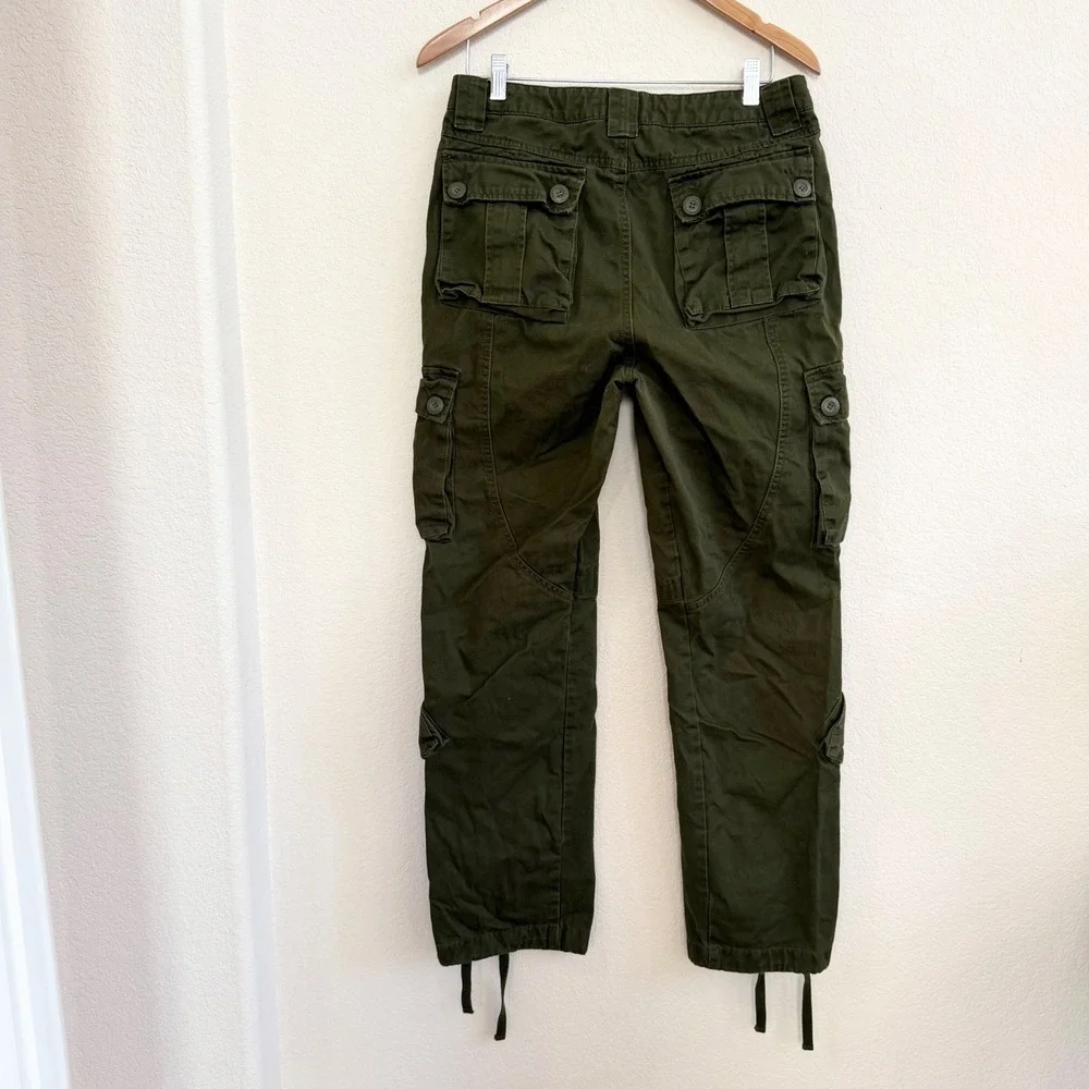 Matchstick Mens‎ Olive Green Multi Pocket Cargo Pants 32x29 Military Tactical